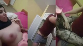 سهره نيك شرموطه عربيه ببزاز جميله من عشيقها بالحجاب على السرير